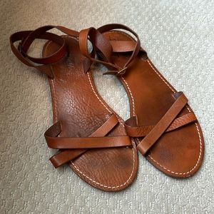 Madewell leather sandals ankle wrap size 9